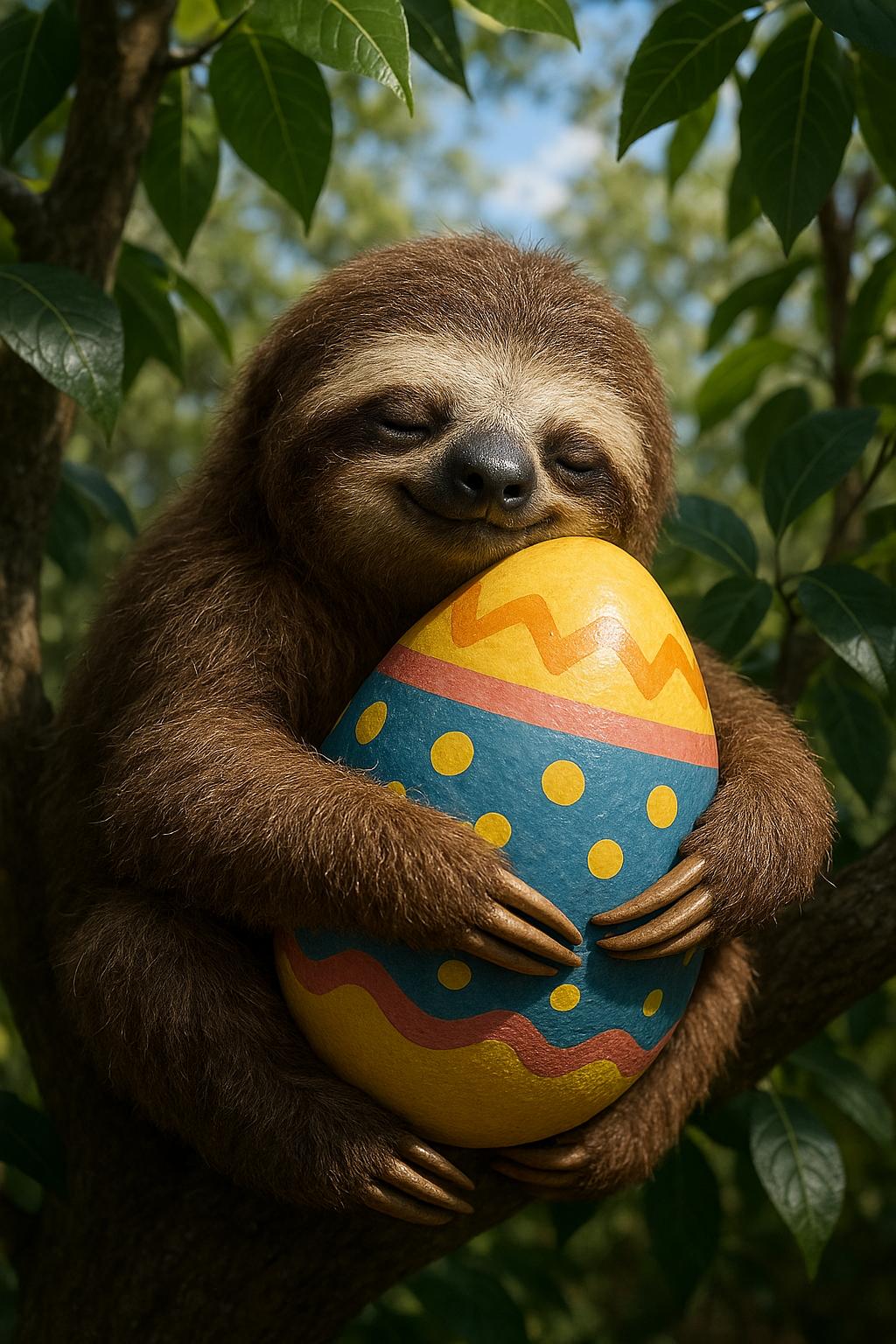 Pasqua, uova di cioccolato, colombe e...bradipi.